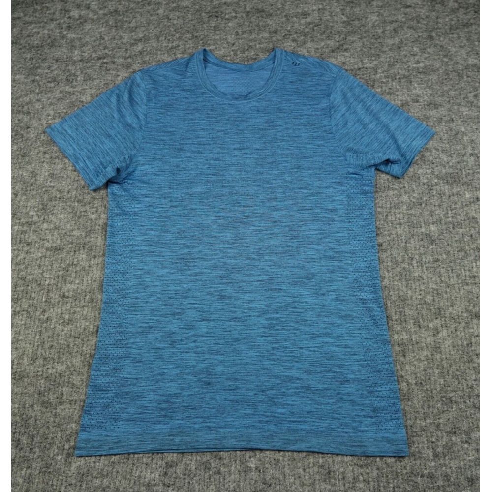 Lululemon T-Shirt Mens Small Blue Heather Performance Breathable Lightweight Gym